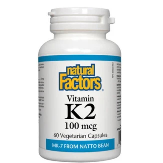 Natural Factors Витамин К2 100 мкг за здрави кости и зъби х 60 кап